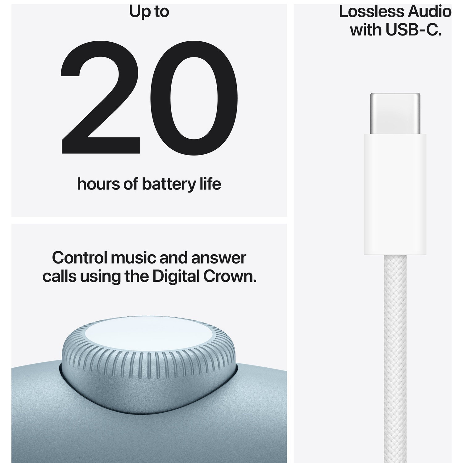 Jusqu'à 20h d'autonomie et USB-C pour un son sans perte.