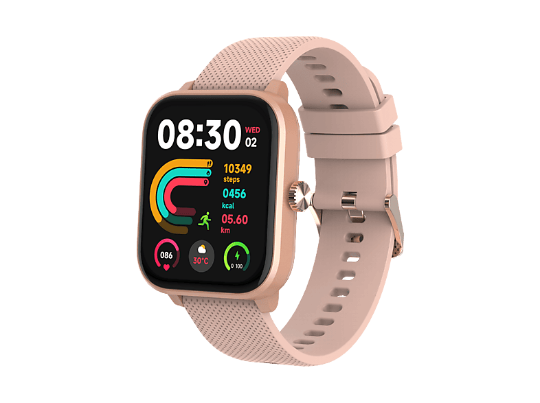 PEAQ PSW 300-PK Smartwatch Fluorelastomer, 20 mm, Pink