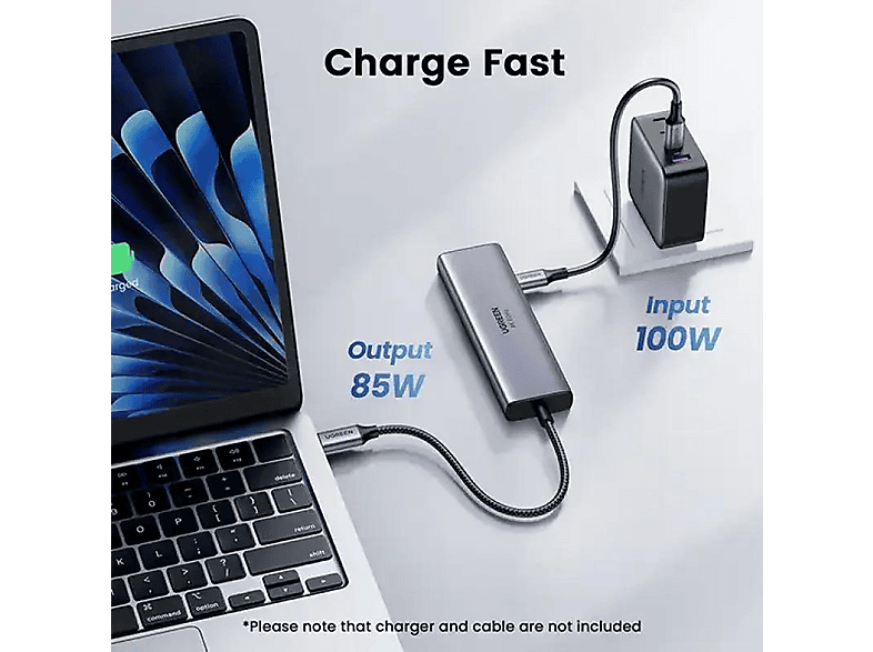 Thumbnail - UGREEN USB-C to HDMI+2x USB-A 3.2+2x 3.2+PD 4K@60 Hub Hub, Grau