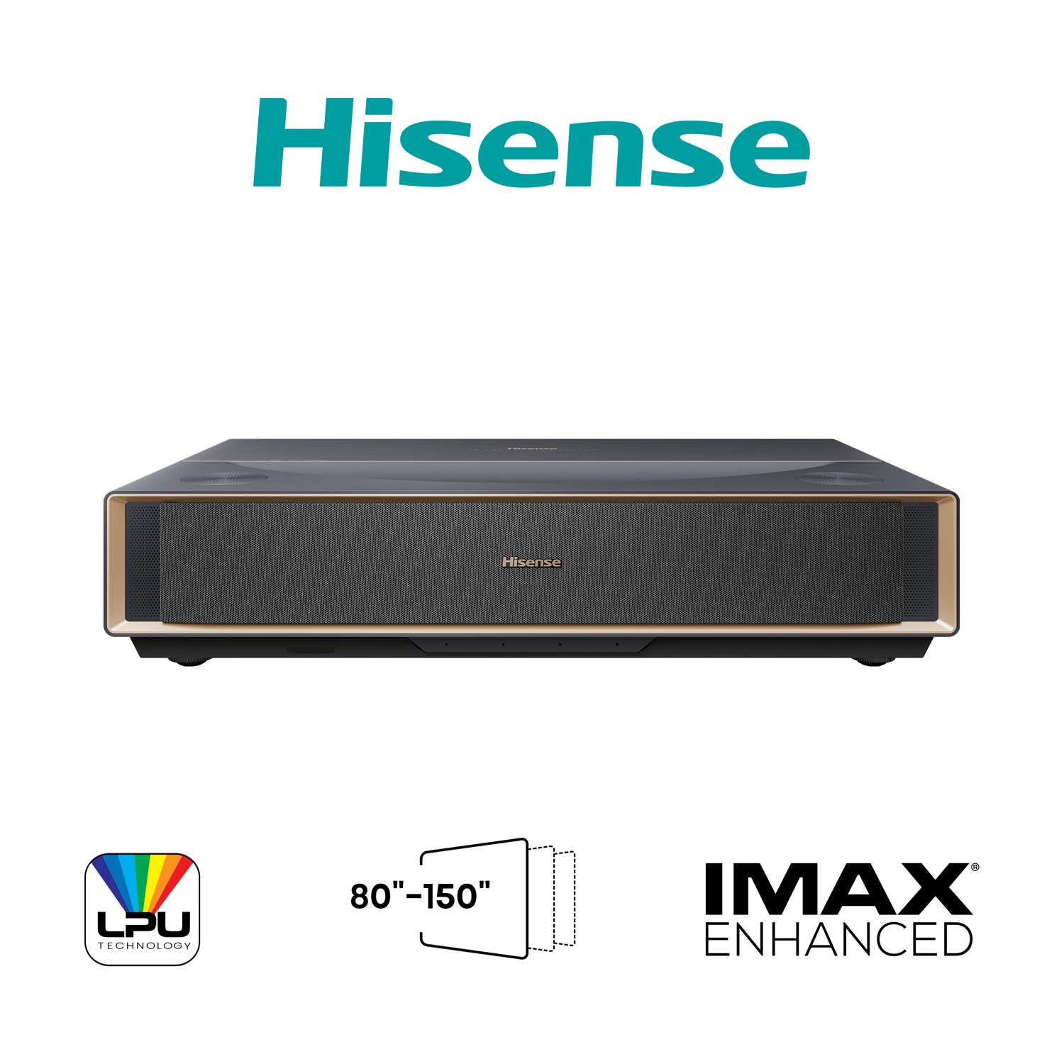 Proiettore Hisense con tecnologia LPU, 80-150 pollici, IMAX Enhanced.