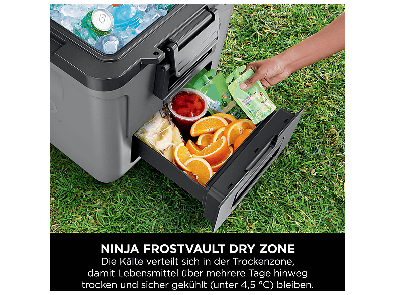 Ninja FB230EUGY FrostVault Kühlbox mit Rädern und Trockenzone (28 l, Grau) — Foto 3 von 5