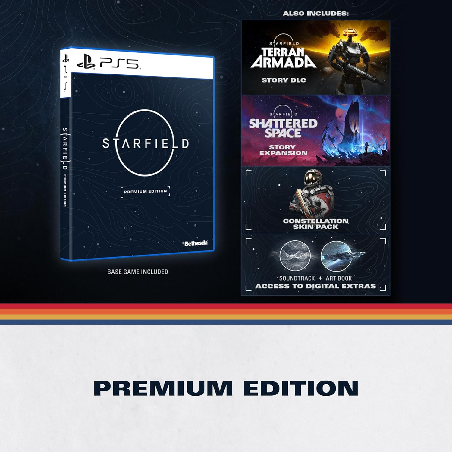 Starfield Premium Edition für PS5 mit DLCs, Skin-Pack, Soundtrack und Artbook.
