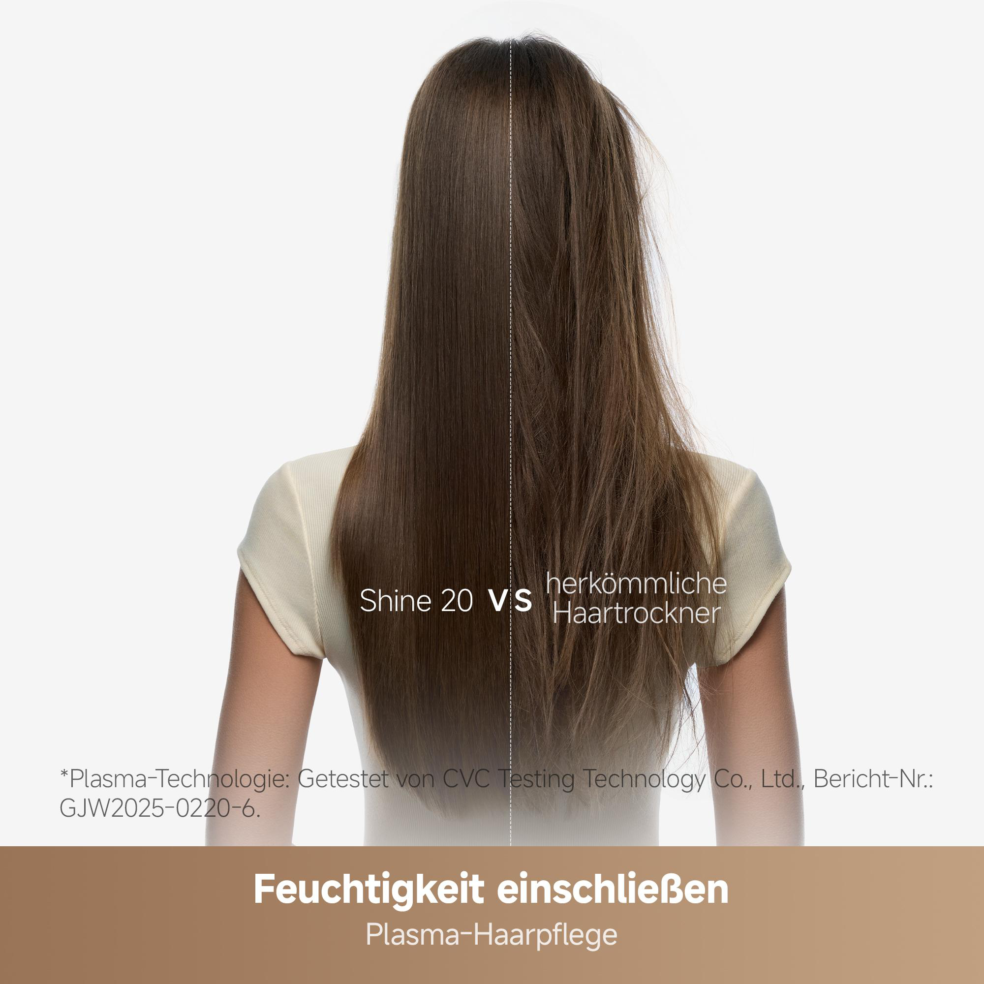 Vergleich von Haaren: links glatt und glänzend, rechts kraus.