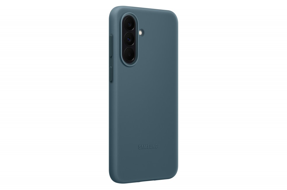 Kék telefontok kameradudorttal és Samsung logóval.