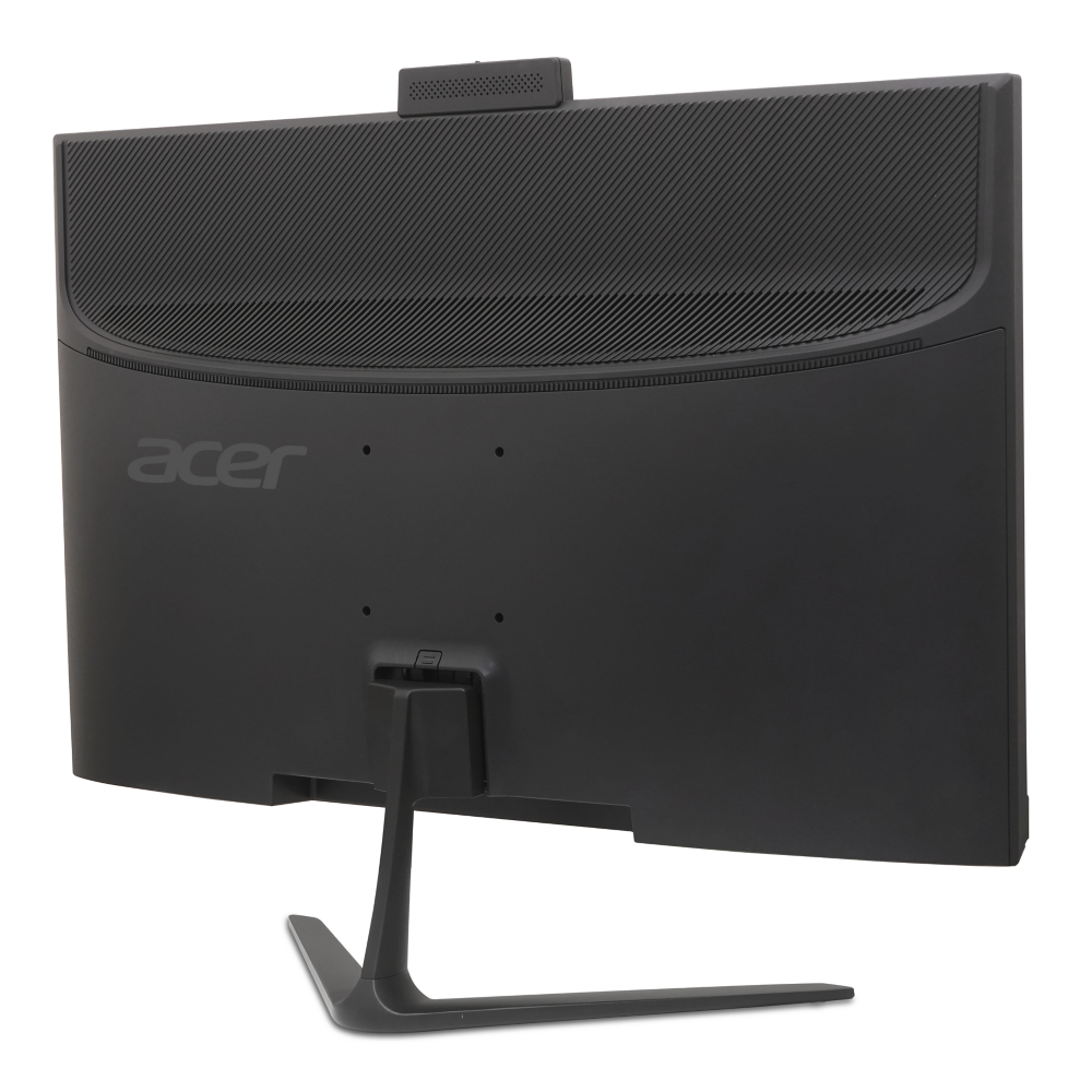 Vue arrière d'un moniteur Acer noir avec caméra et pied intégrés.