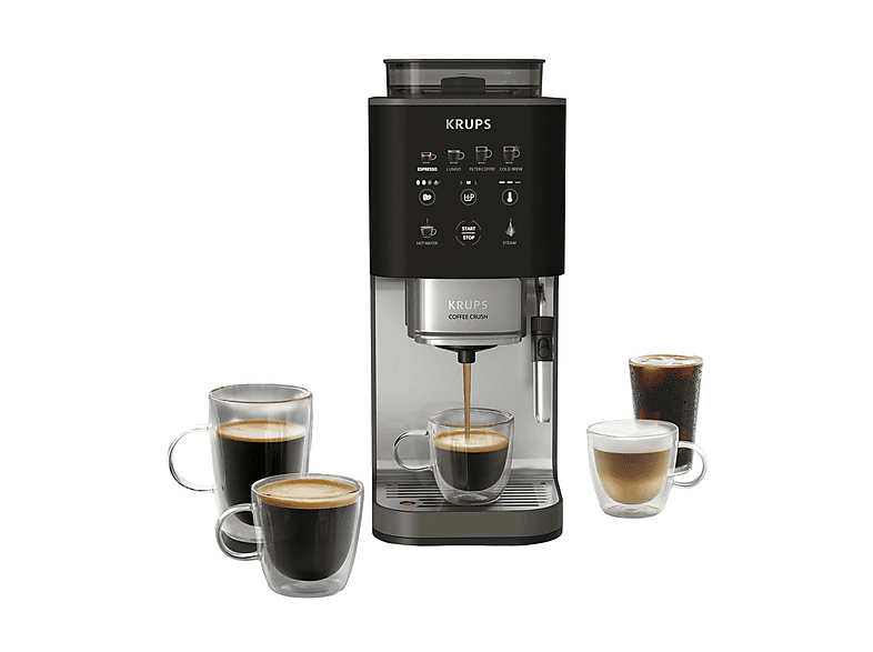 MACCHINA CAFFÈ AUTOMATICA KRUPS Coffee Crush Experience SA403B, Pressione pompa 15 bar, Potenza 1370 W, Programmi Espresso, Caffè lungo, americano, freddo, Cappuccino e Tè caldo, Funzione Regolazione macinatura, Lioness