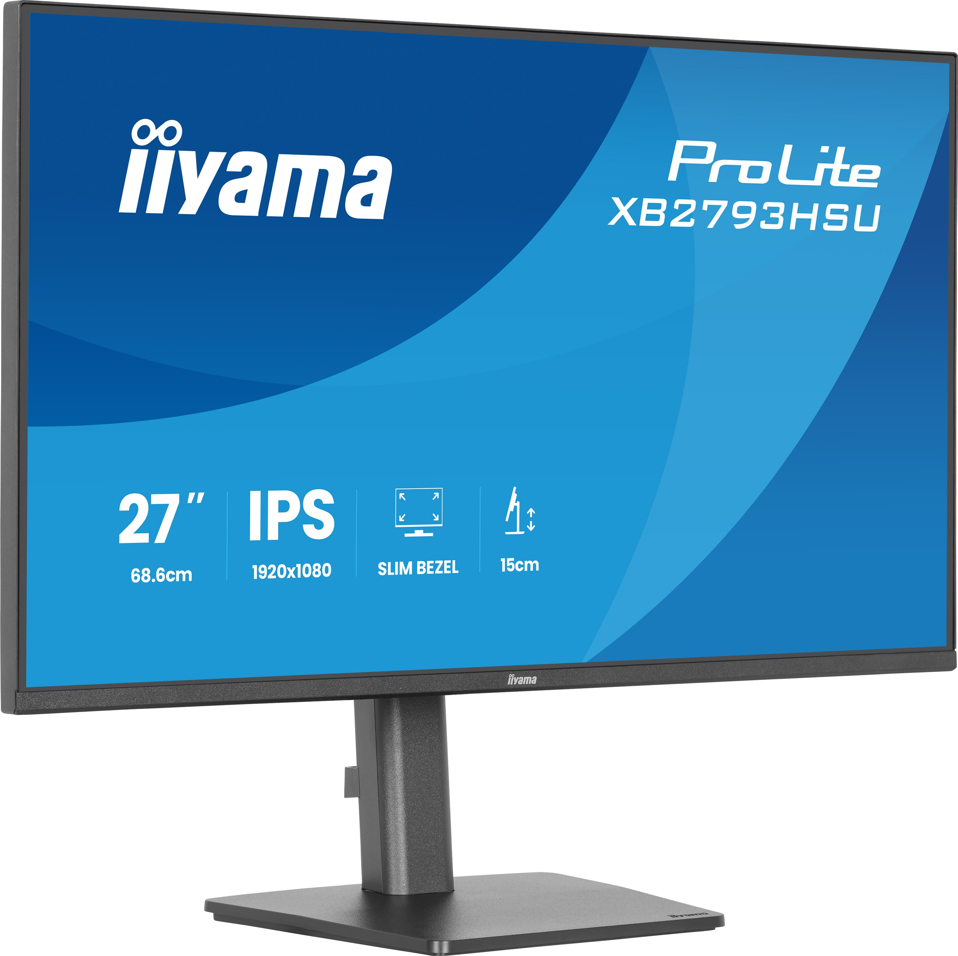 Ein 27-Zoll-IPS-Monitor mit 1920x1080 Auflösung und schlankem Rahmen.