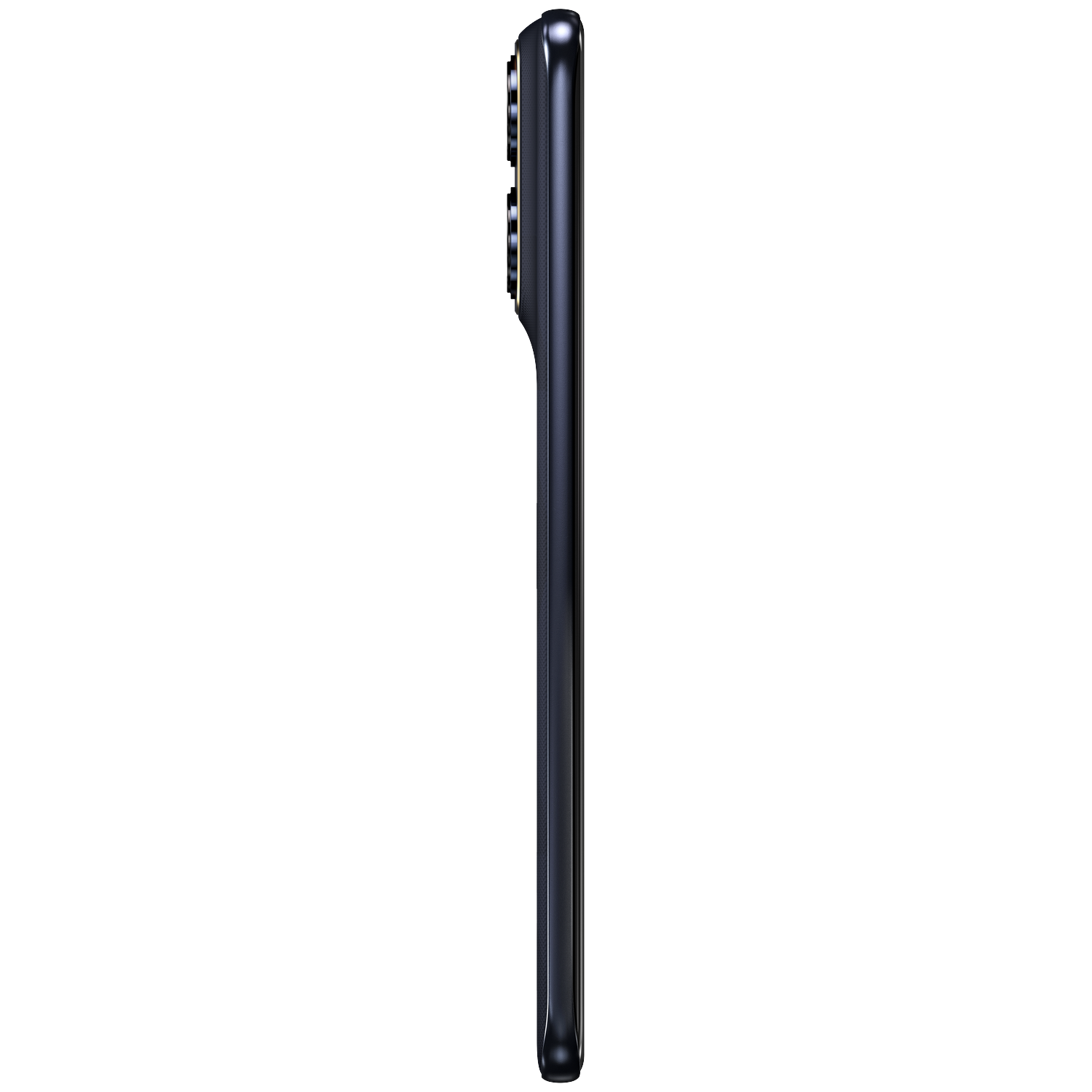 Dark smartphone in profile with cameras on the back.