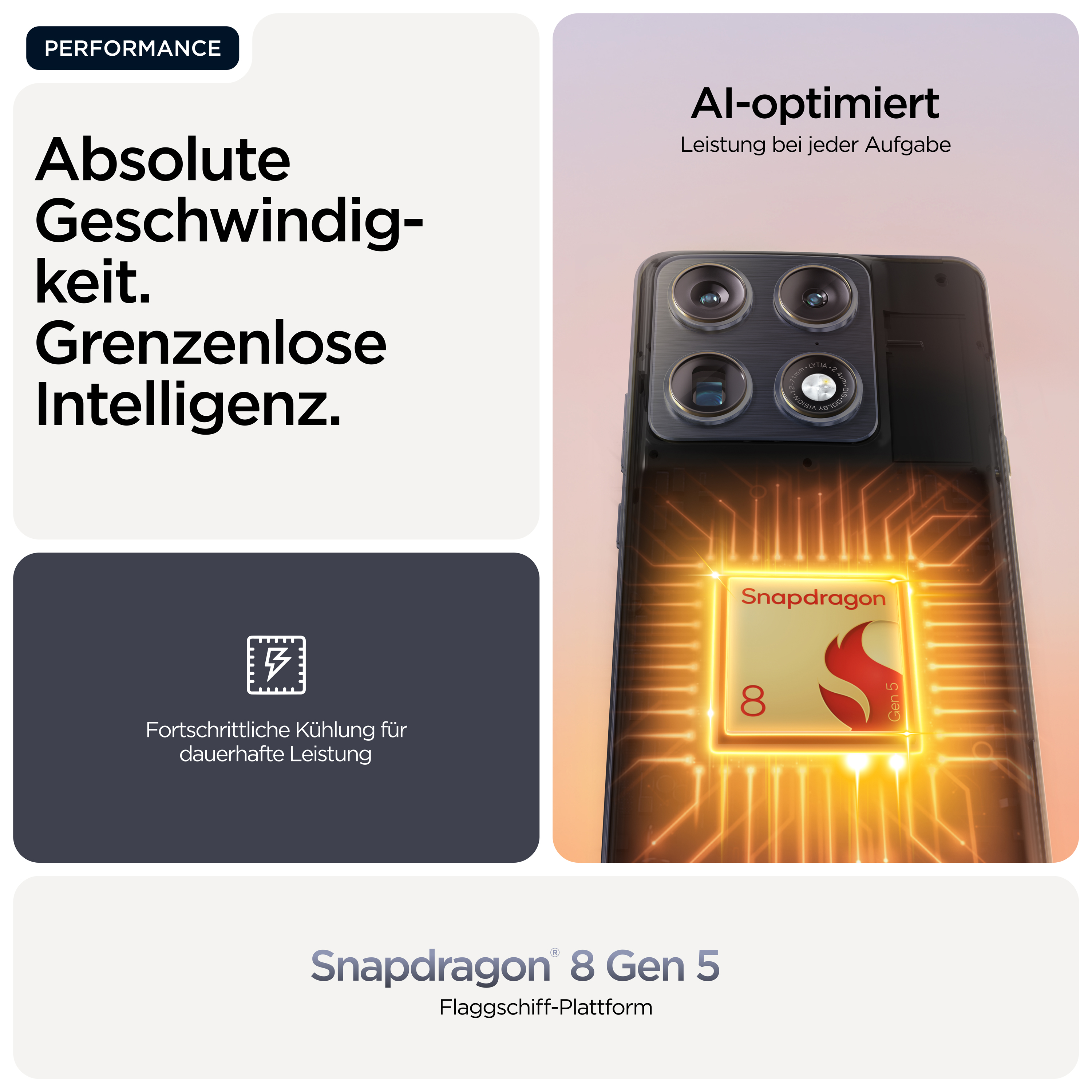 Smartphone avec puce Snapdragon 8 Gen 5, performance et refroidissement.