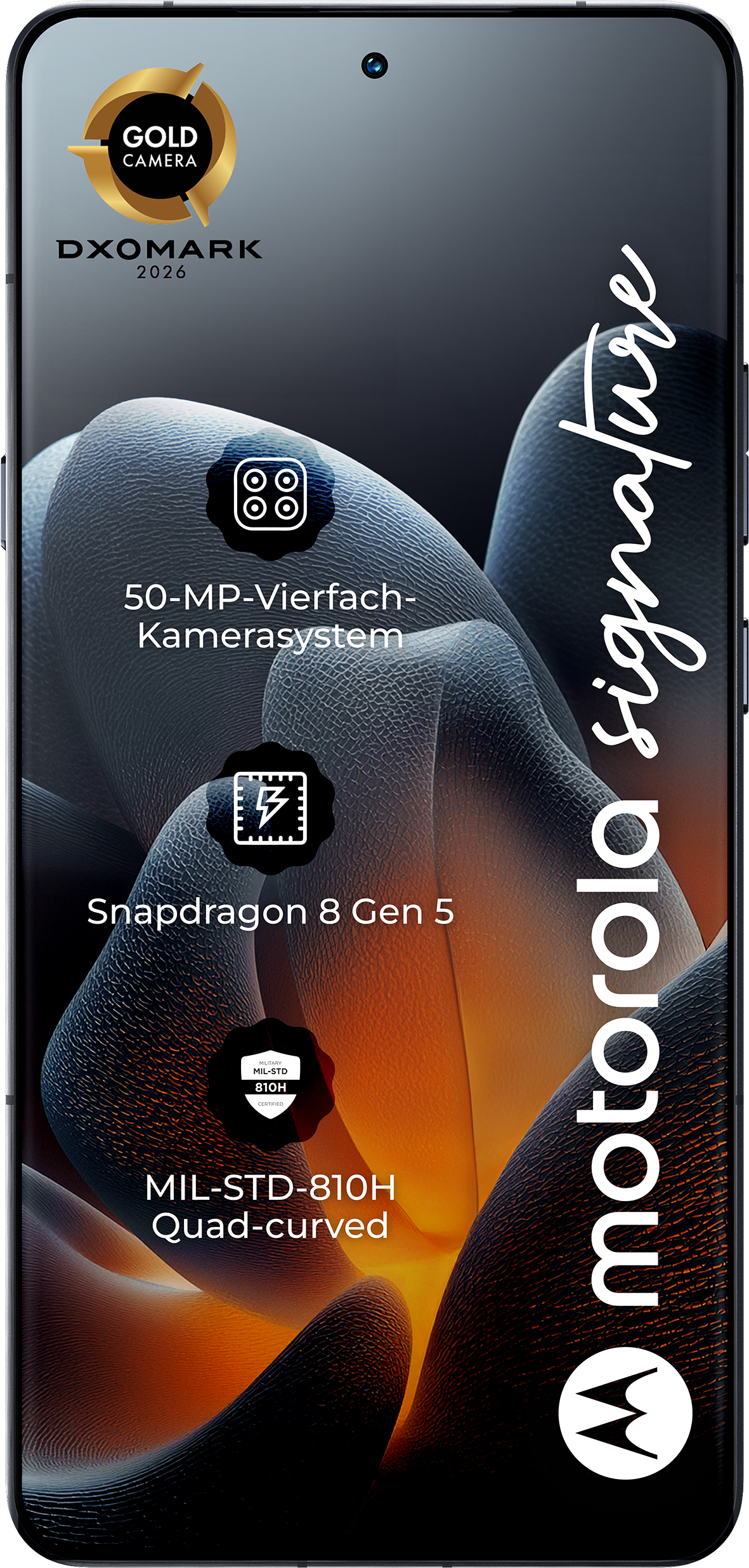 Smartphone Motorola avec système quad-caméra 50MP, Snapdragon 8 Gen 5, MIL-STD-810H.