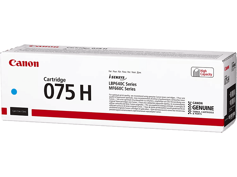 CANON 075 H Toner-Cartridge, bis zu 2500 Seiten, Cyan; Tonerpatrone — Foto 4 von 5
