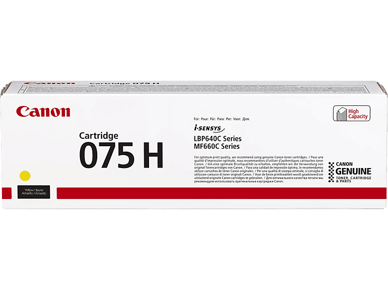 CANON 075 H Toner-Cartridge, bis zu 2500 Seiten, Gelb; Tonerpatrone