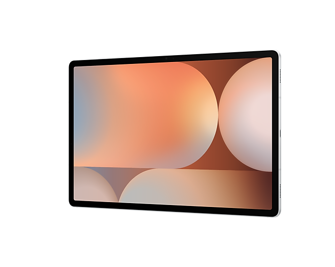 Ein Tablet mit einem abstrakten, bunten Hintergrundbild.