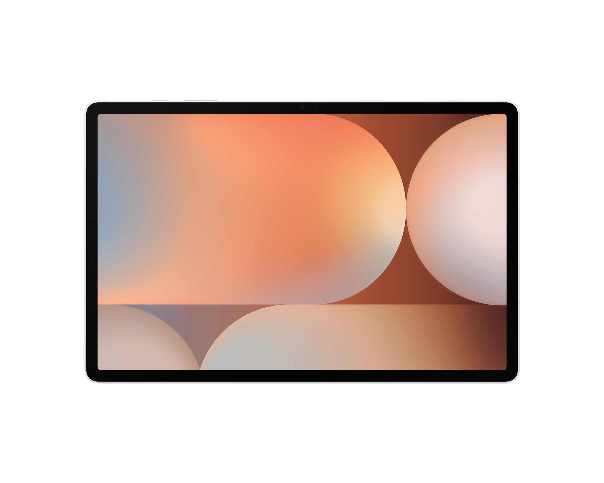 Ein Tablet mit einem abstrakten Hintergrund aus Kreisen und Farbverläufen.