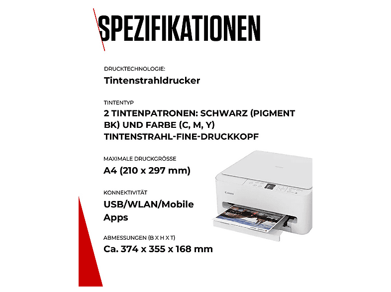 CANON Pixma TS6550i, WiFi, Grau, Multifunktionsdrucker, WLAN, Duplexeinheit (für beidseitigen Druck), A4, A5, Grau — Foto 5 von 5