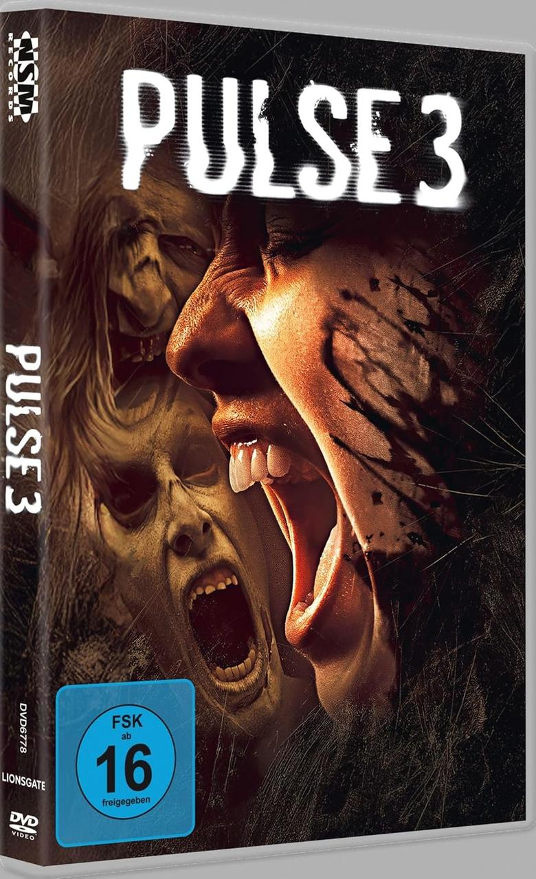 DVD-Cover von Pulse 3 mit schreienden Gesichtern und FSK 16 Siegel.