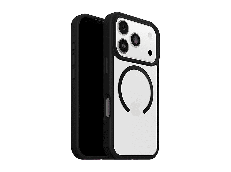 OTTERBOX React Series MagSafe Cover per iPhone 17 Pro,super resistente a shock e cadute,ultrasottile, testata norme MIL-STD 810G, Trasparente/Nero