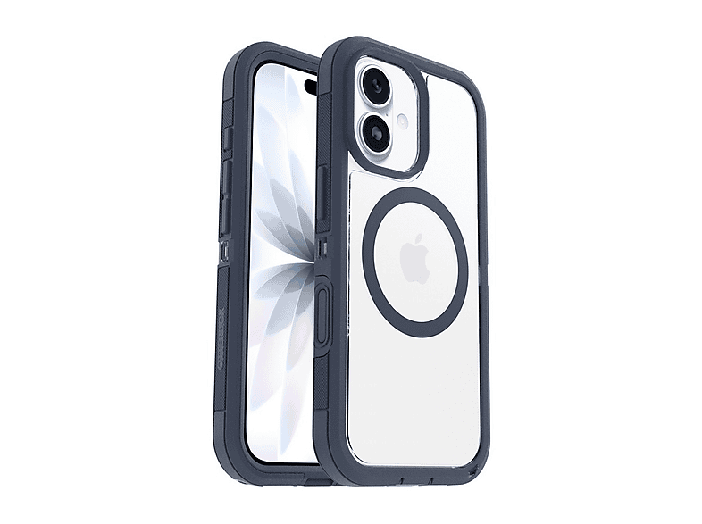 OTTERBOX Defender Series XT Clear MagSafe Cover per iPhone 17,super resistente a shock e cadute, testata 7x norme MIL-STD 810G, Trasparente/Blu