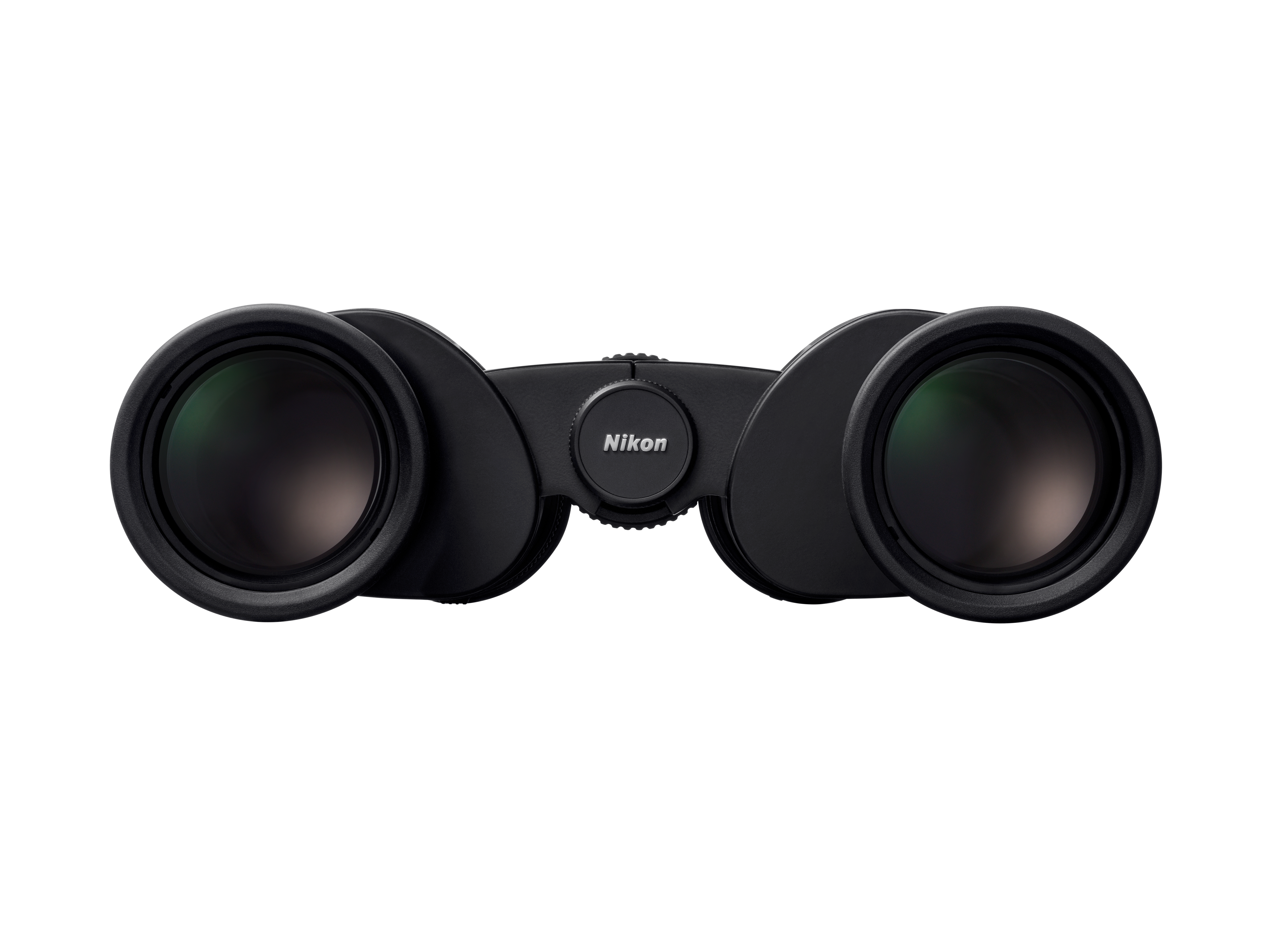 Schwarze Nikon Fernglas mit Fokusrad in der Mitte.