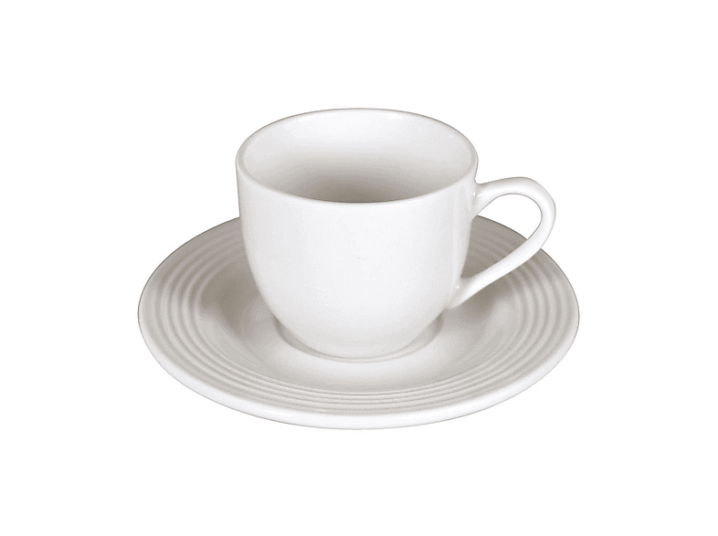 Set tazzine caffè con piattino TOGNANA POLIS CIRCLES, per 6 persone, 12 pezzi, Porcellana, 100 ml, Bianco