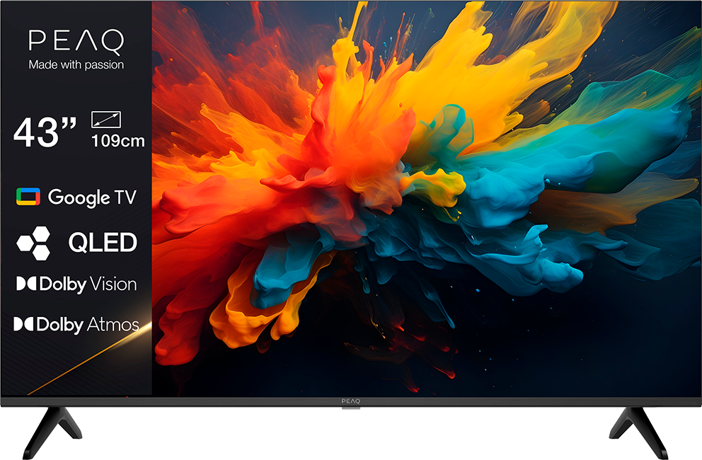 PEAQ PTV 43GQU-5026T 4K UHD QLED Smart Google TV, 108 cm