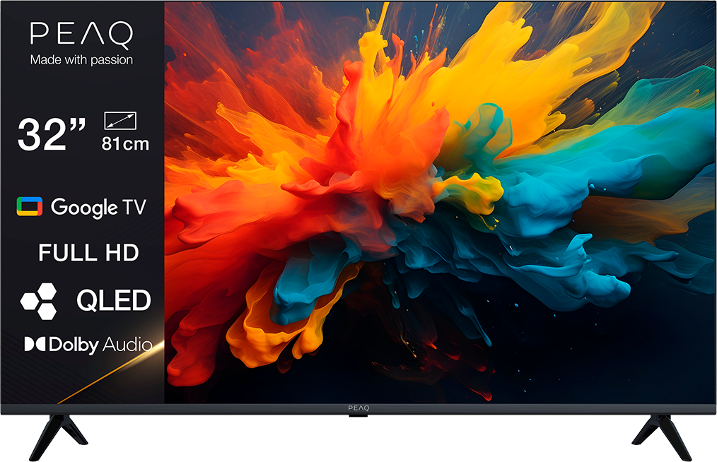 PEAQ PTV 32GQF-5026T Full-HD QLED Smart Google TV, 80 cm