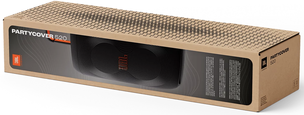 Doboz JBL Partycover 520 hangszóróhoz, fekete hullámmintával.
