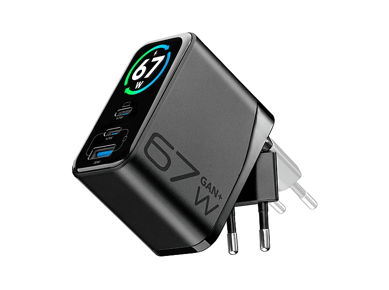 CARICABATTERIA CELLULARLINE PowerView IQ 67W GAN Nero