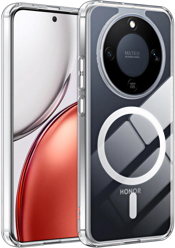 CASE AND PRO Honor Magic 8 Lite mágneses szilikon tok, átlátszó (MAG-HONM8L-TP)