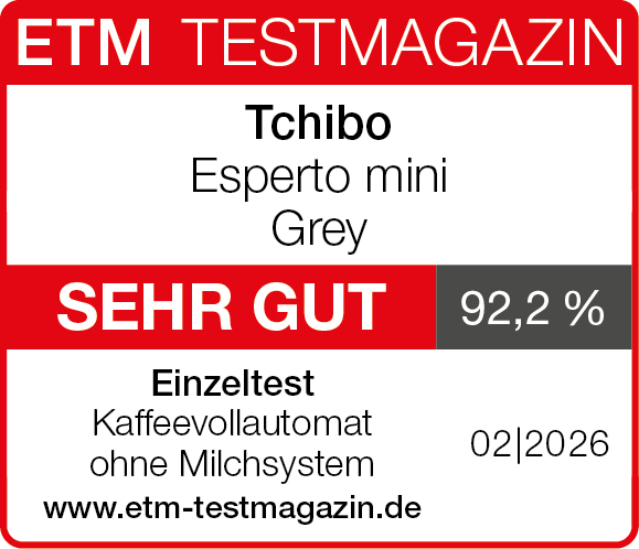 Tchibo Esperto mini Grey Kaffeevollautomat, SEHR GUT, 92,2%.