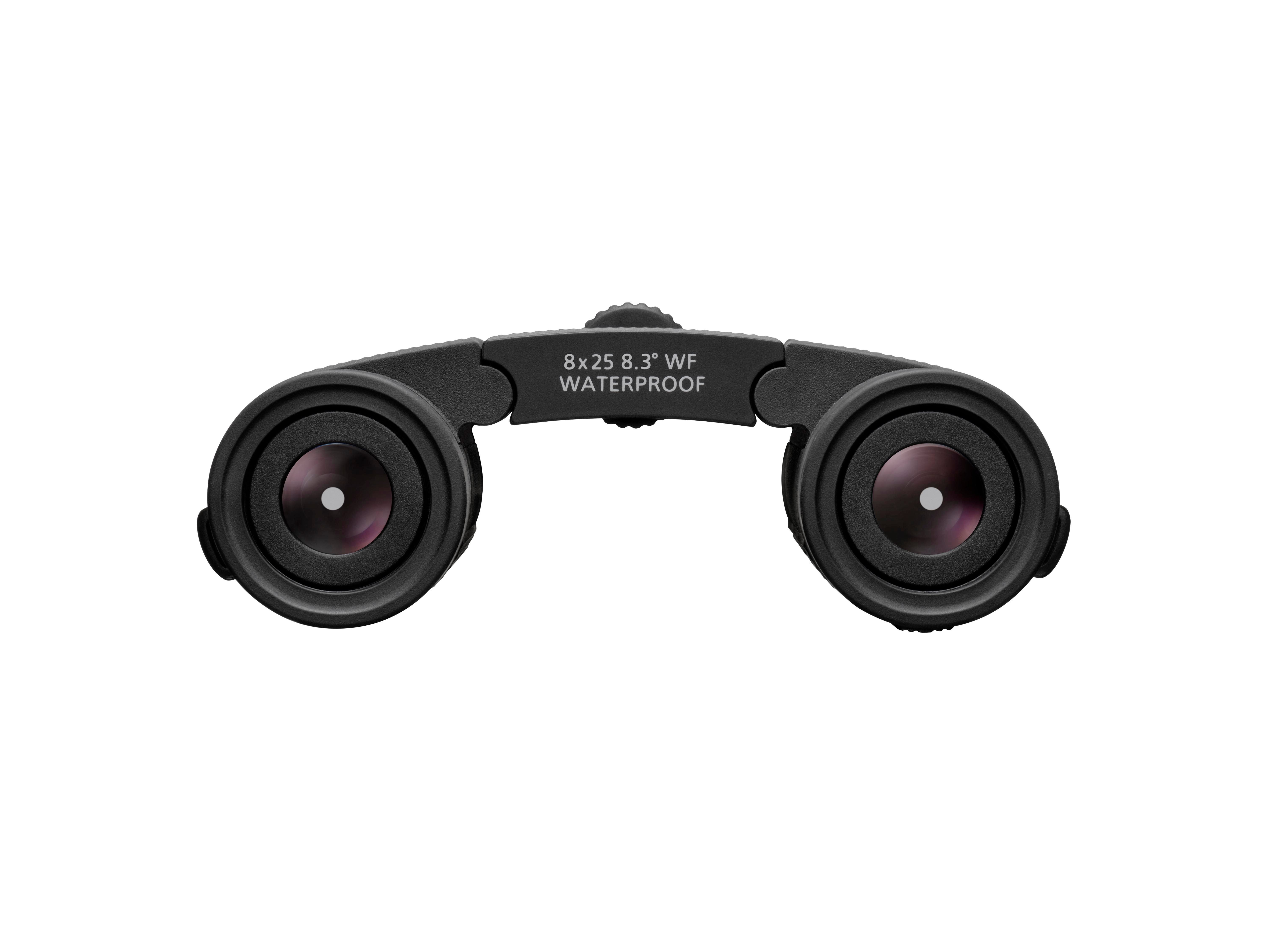 Schwarze Fernglas 8x25 8.3° WF wasserdicht.