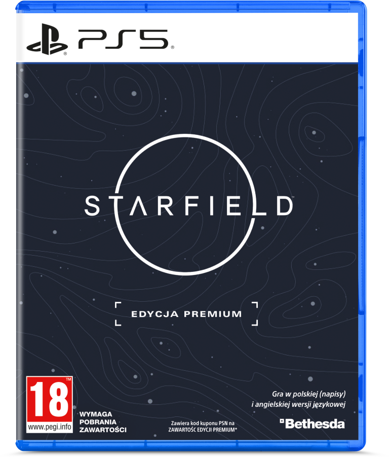 Pudełko gry PS5 Starfield Edycja Premium, wiek 18.
