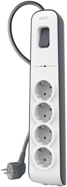 BELKIN Túlfeszültségvédő, hosszabbító 4 aljzattaltal, fehér (BSV400vf2M-V2)