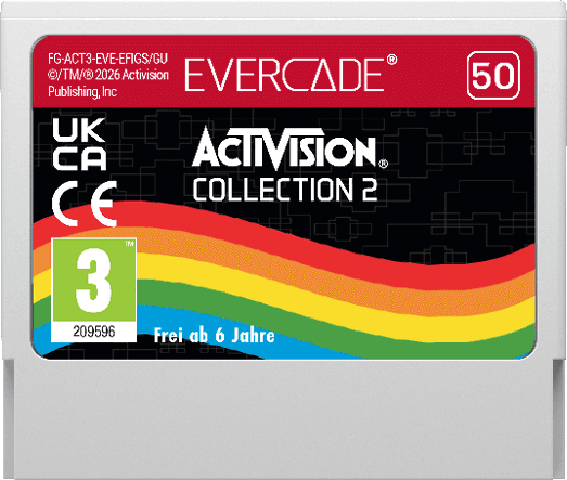 Evercade-Cartridge mit Activision Collection 2, UKCA, CE, 3 Jahre, Regenbogen.