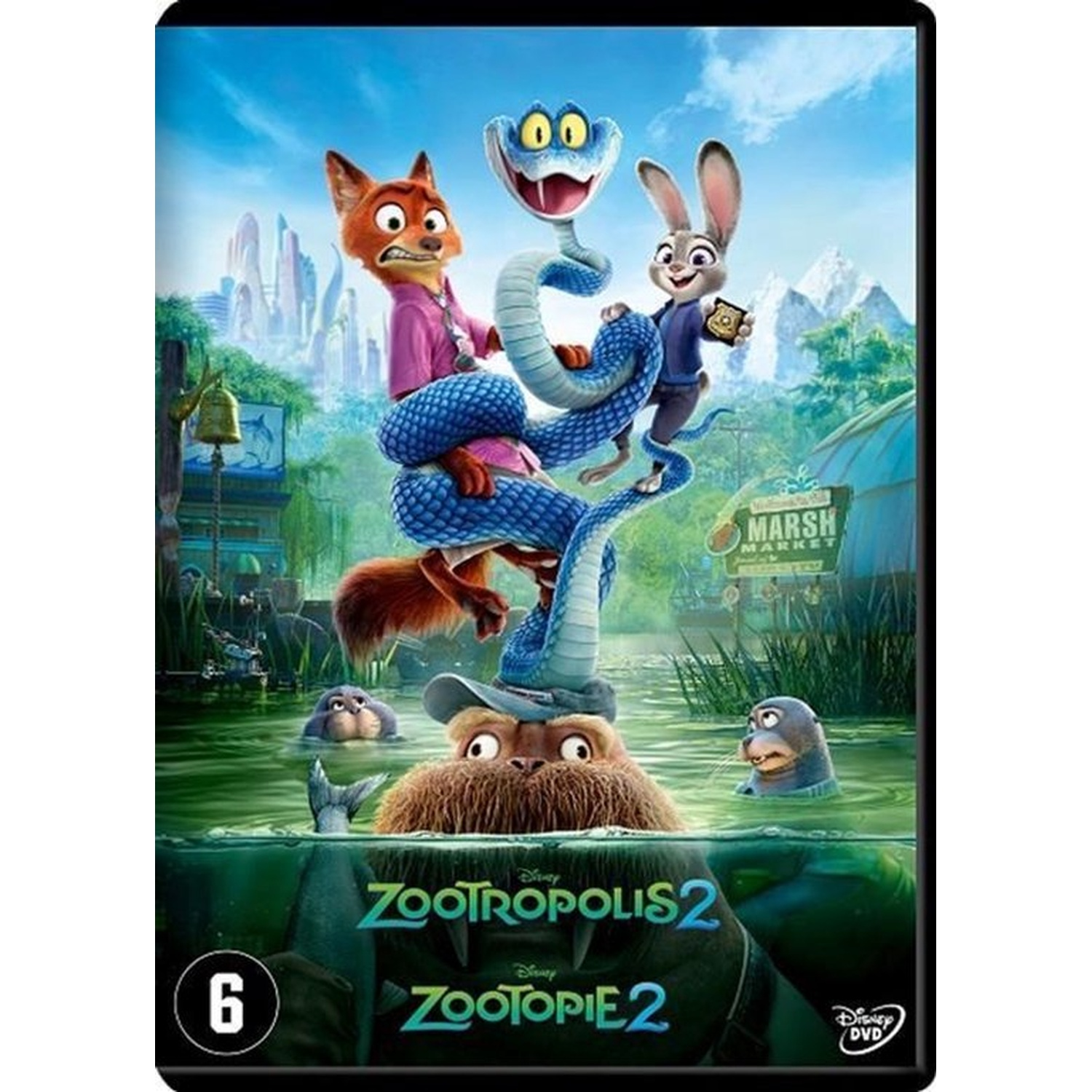 Affiche du film Zootropolis 2 avec un renard, un lapin et un serpent.
