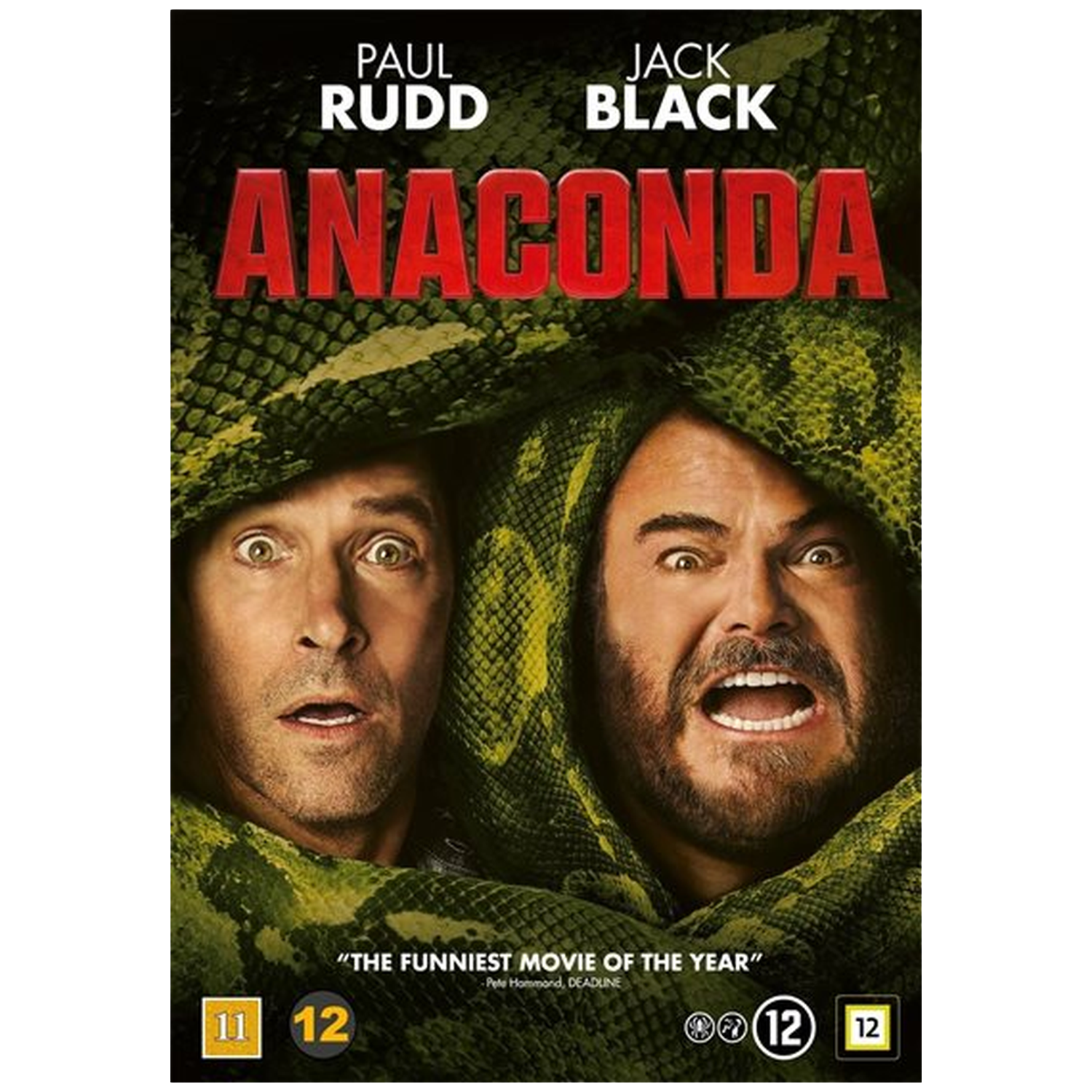 Paul Rudd et Jack Black regardent avec effroi, enveloppés par un serpent.