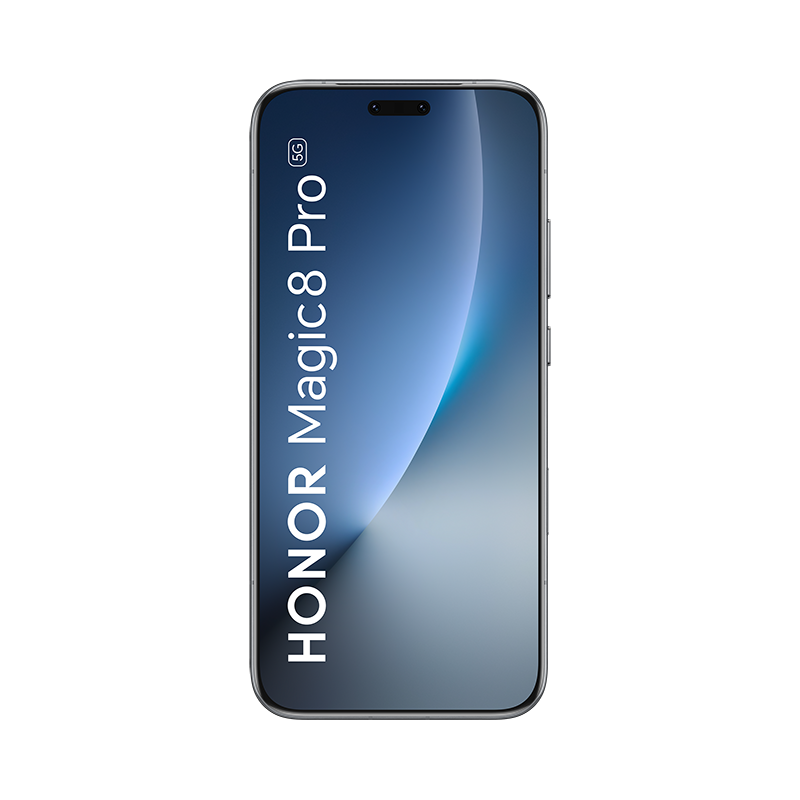 Un smartphone Honor Magic 8 Pro 5G con fondo azul.