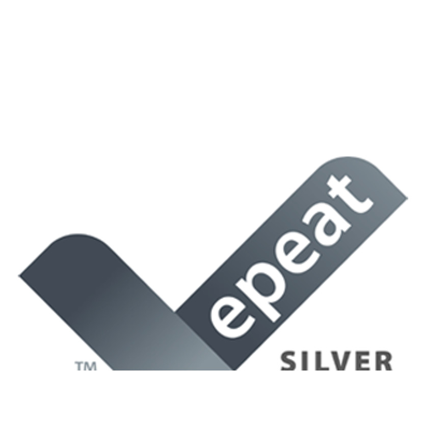 Szare logo EPEAT ze słowem 'Silver' poniżej.