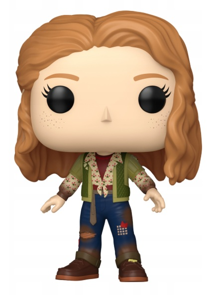 Lalka Funko z rudymi włosami, piegami i podartym strojem.