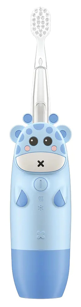 Jasnoniebieska elektryczna szczoteczka do zębów dla dzieci.