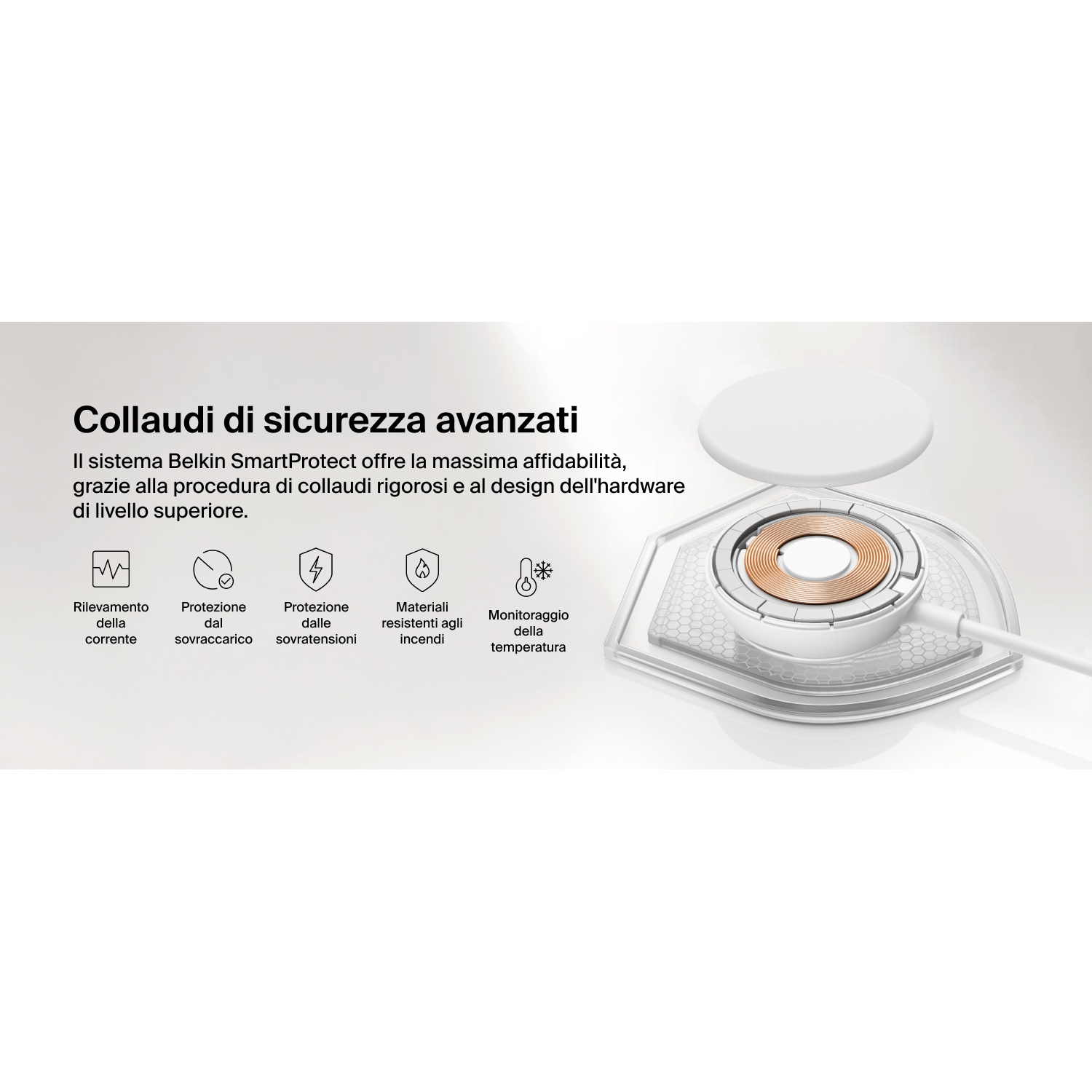 Collaudi di sicurezza avanzati: Belkin SmartProtect con funzioni di protezione.