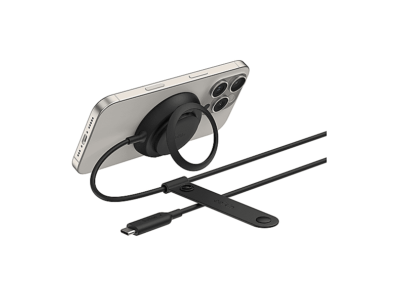 CARICATORE WIRELESS BELKIN PAD WL Qi2 25W +KICKSTAND da 25 W, Nero