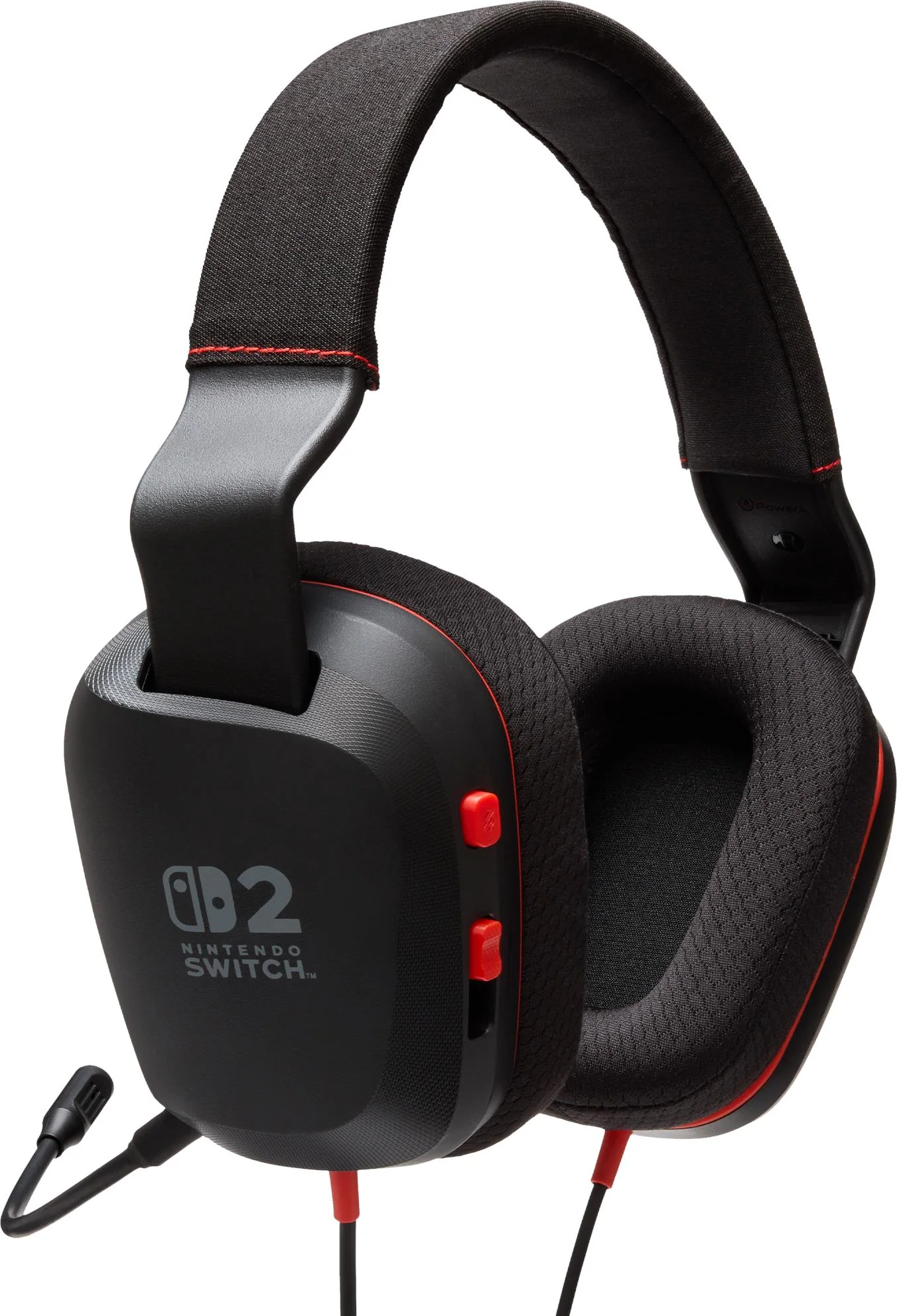 Schwarzer Gaming-Kopfhörer mit roter Umrandung und Nintendo Switch-Logo.