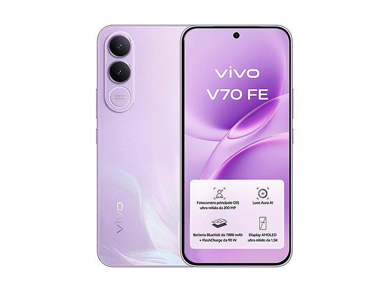 VIVO V70 FE Special Pack, Buds Air3 + 90W Flash Charger, 256 GB, Purple