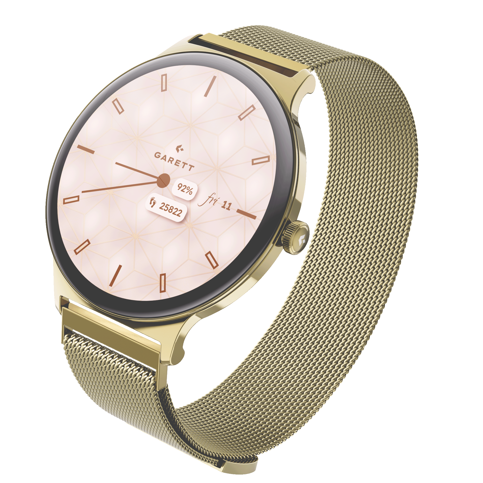 GARETT VERONA 2 női okosóra aranyszínű tok, hálós acél szíj (verona2_MESH_GLD)
