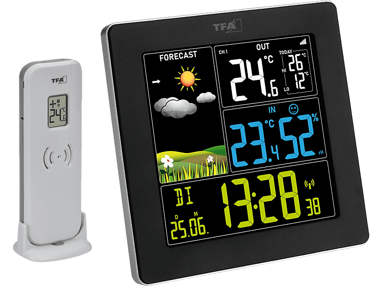 TFA 35.1174.01 sun Funk-Wetterstation, mit Farbdisplay, Schwarz