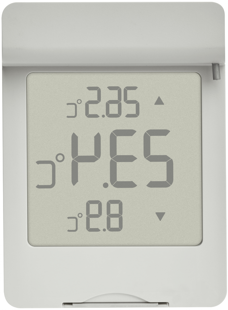 Digitalanzeige mit Temperaturen 2,35°C, HES, 2,8°C.