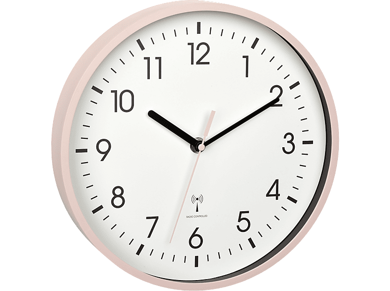 TFA 60.3550.16 Analoge Funk-Wanduhr, mit höchster Genauigkeit, Rosa; Funkuhr