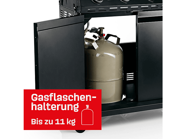 LANDMANN 19348 Cool Black 4.1 Classic Gasgriller, Schwarz (17,6 kW) — Foto 3 von 5