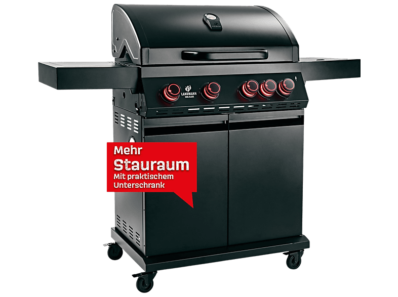 LANDMANN 19348 Cool Black 4.1 Classic Gasgriller, Schwarz (17,6 kW)